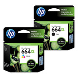 Kit Cartucho Original Hp 664 Xl Preto E 664 Xl Color P 2675