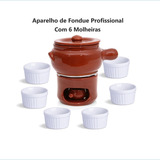 Conjunto Aparelho Fondue De Barro Profissional N° 1 - 1200ml