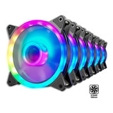 Kit 6 Fan Cooler Led Rgb Ring Ventoinha 120mm Gabinete Pc