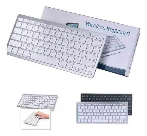 Teclado Slim Bluetooth Sem Fio Tablet iPad Mac Pc Notebook