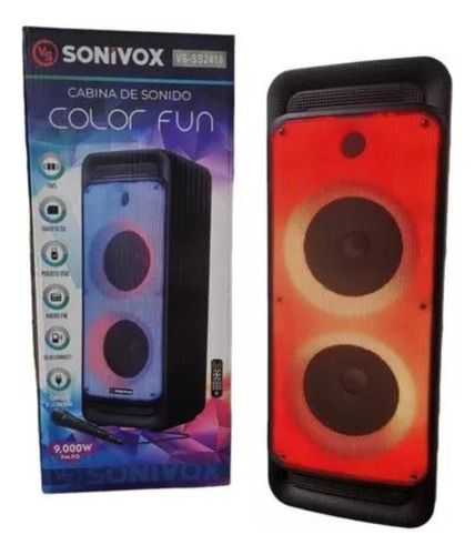 Cabina De Sonido Bluetooth + Micrófono Luces Led 7000w Fm