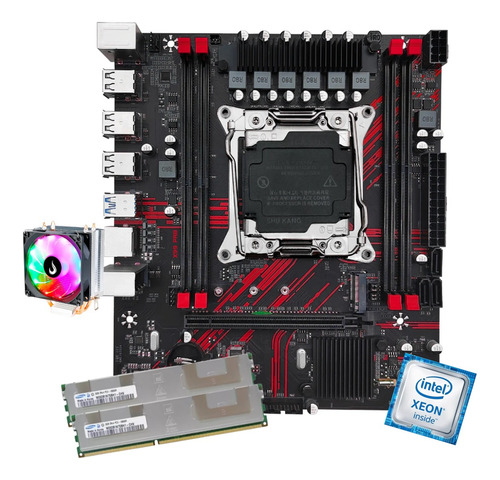 Kit Gamer Placa Mãe X99 Black Red Intel Xeon E5 2673 V3 32gb