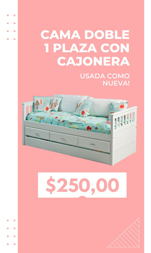 Cama Doble 1 Plaza Con Cajonera