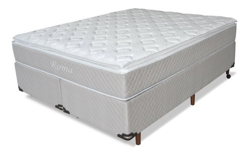 Cama Box Umaflex Roma  Casal De 188cmx138cm Cinza