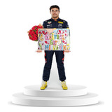 Figura De Checo Perez Con Letrero Personalizado En Coroplast