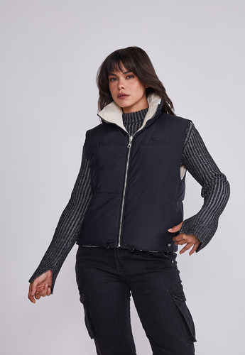 Parka Mujer Blanco Sin Mangas Reversible Sioux