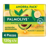 Jabón De Baño Palmolive Naturals Plátano Y Aguacate 120g X4