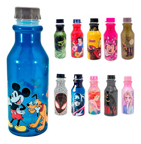 Garrafa Infantil De Plástico 500ml Personagens Criança