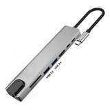 Adaptador Hub Macbook Pro Rj45 Usb C Hdmi Sd Tf 8 Em 1