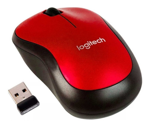 Mouse Inalambrico Logitech M185 Usb Color Rojo