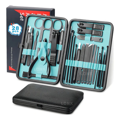 Set de Manicura y Pedicura Profesional Lonk, Kit de 28 Piezas de Acero Inoxidable | MercadoLibre