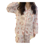 Pijama Japonés De Hello Kitty Para Primavera Y Otoño