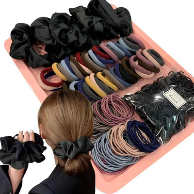1209 Pcs Ligas Para Cabello Elásticas, Donas Para El Cabello Mujer, Scrunchies Para Cabello Sin Costura, Lazos De Pelo De Algodón Para Coleta, Accesorios para el pelo para niñas y mujeres negros | MercadoLibre