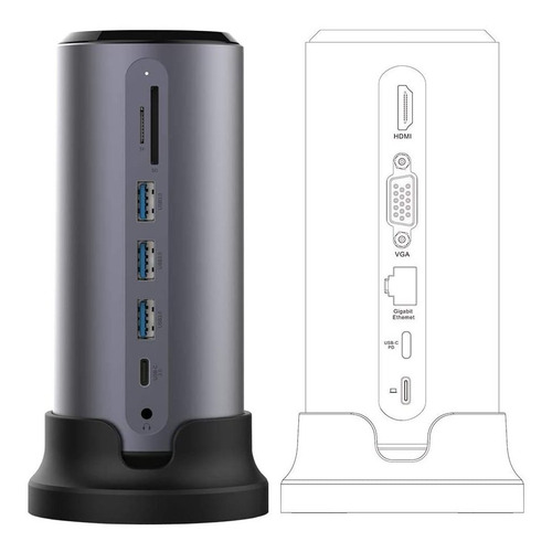 Adaptador Docking Station Usb-c Pulwtop | Usb 3.0 Hdmi Y ...