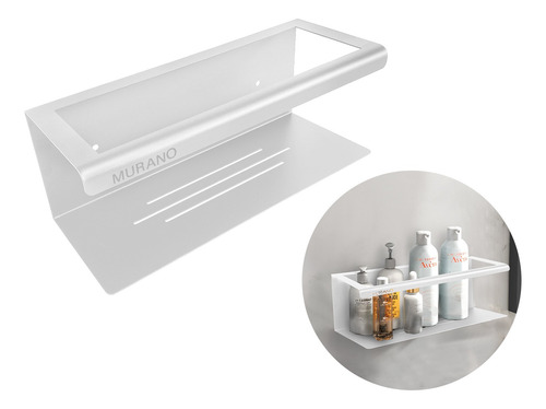 Organizador De Baño Duchas Acero Inox Blanco Premium