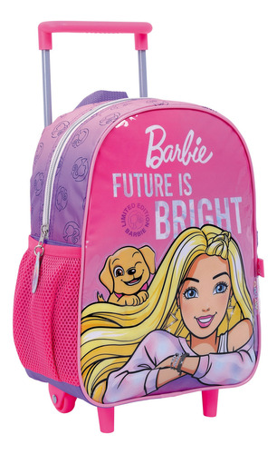 Mochila Con Carro Jardin 12 Barbie Wabro Violeta Color Fucsia Con Violeta