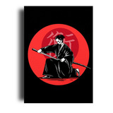 Cuadro Decorativo Canvas 80x120cm Samurai Japon Negro