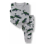 Pijama Niños 100 % Algodón Dinosaurio Gris