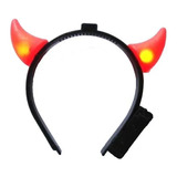 Tiara Arco Chifre Diabinha Com Luz Halloween Carnaval Led