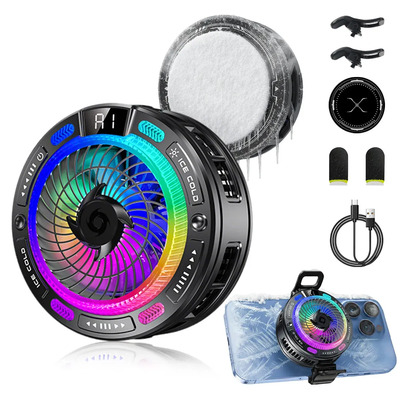 Cooler Gamer Kacool K50, Ventilador Enfriador 15W con Malla Metálica Reforzada, Velocidad Ajustable 0-100, RGB 4 Efectos, Control IA de Temperatura y Pantalla Digital HD Negro | MercadoLibre