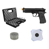 Pistola Airsoft Spring M92+ Esferas+ Alvo Brinde+ Case