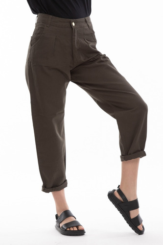 Pantalón Slouchy Rígido Con Pinzas