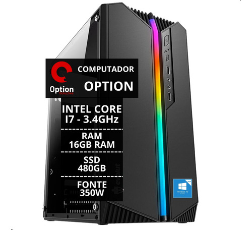 Computador Intel Core I7 3ª 16gb Ddr3 Ssd 480gb Win Original