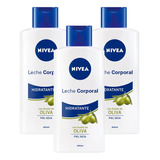 Pack X 3 Nivea Body Leche Corporal Oliva X 400 Ml