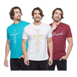 Camisetas Religiosas Gospel Plus Size Masculina 7 Peças