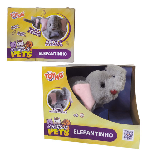 Pelucia Interativo Elefantinho Anda E Faz Som Toyng 49246