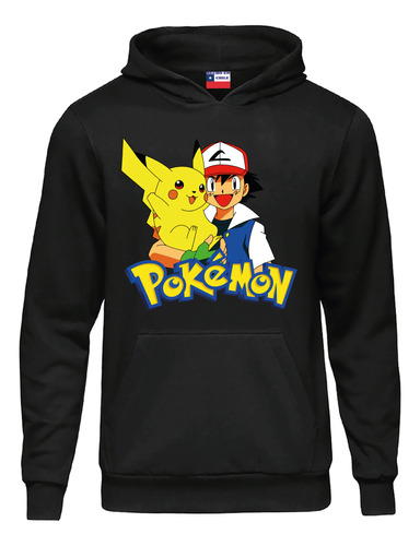 Poleron Ash Y Pikachu Estampado Dtf 