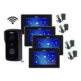 Kit Video Portero Dahua 4 Monitores Ip Touch 7 Pulgadas Wifi