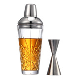 Cocktail Shaker De Vidrio Con Doble Jigger Extra, Set De Bar