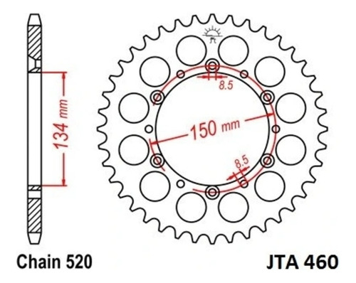 Corona Kawasaki Klx 450 Kx 450 500 460.51 51t Aluminio Jt