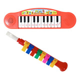 Set Musical Juguetes Organo Piano Infantil + Flauta Melodica