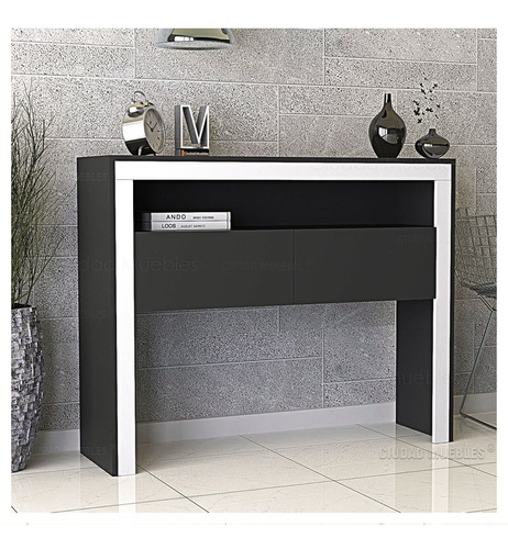 Mueble Mesa Recibidor Con Dos Puertas Diseño Moderno 