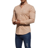 Camisa Beige John Leopard Nueva Super Slim Fit Envío Gratis