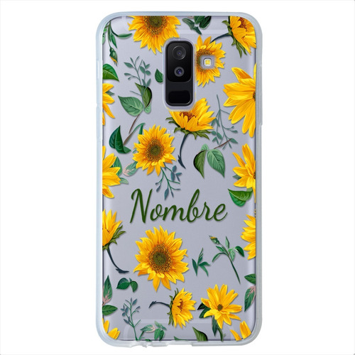 Funda Galaxy Girasoles Personalizada Con Tu Nombre