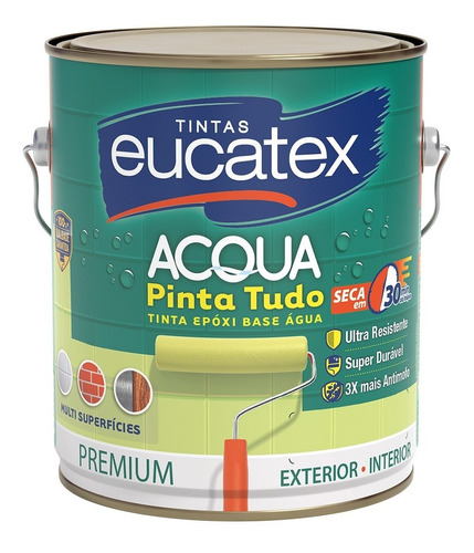 Tinta Para Azulejos Epóxi Base Água Eucatex 3,2l Cores Vivas