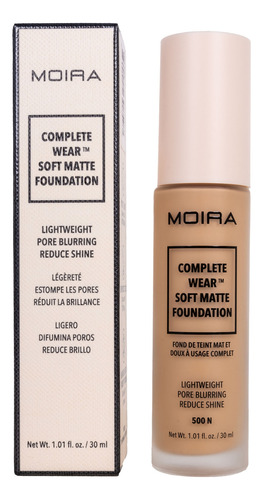Base De Maquillaje Moira Cosmetics Soft Matte Foundation Tono 500n