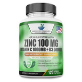 Zinc, Vitamina C Y D - 1150mg 120cap -max Fuerza Y Absorción