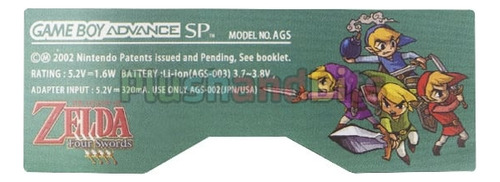 Sticker Para Game Boy Advance Sp Diseño Zelda Four Swords