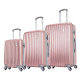 Conjunto De Malas De Viagem P, M E G Londres Swiss Move Rose