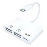 Cabo Hub Splitter Otg 2 Usb Compatível Com iPhone E iPad