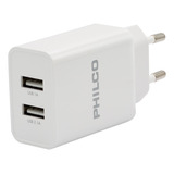 Carg. De Pared 2.1 A Doble Usb C/cable iPhone R1090 Blanco