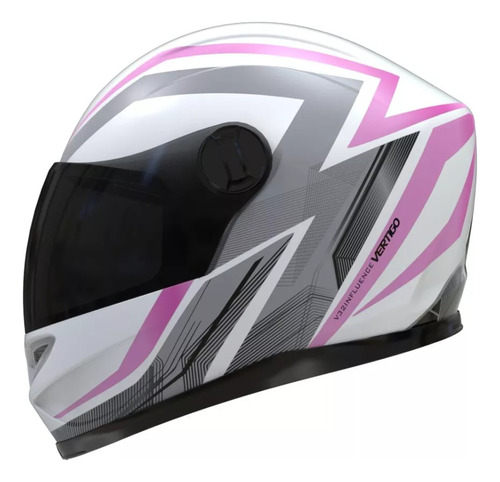 Casco Integral Moto Vertigo V32 Influence Celeste/negro Mate