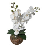 Arranjo De Flor Completo Orquídea  Artificial Vaso Vidro