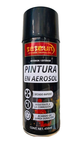 Aerosol Pintura Negro Brllante Tetzun 450 Ml.