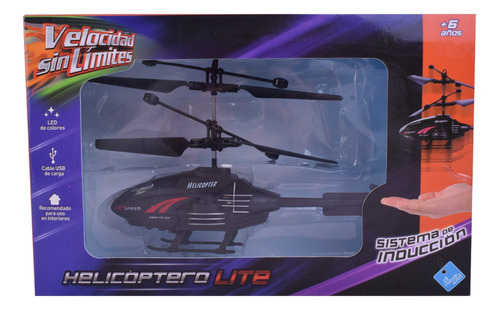 Helicóptero Dron Inteligente Sensorial Vuela Sube Y Baja Color Negro