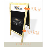 Doble Cartel Vereda Pizarra 120x60cm Pizarron Con Logo Promo